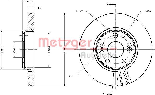 Metzger 6110386 - Disque de frein cwaw.fr