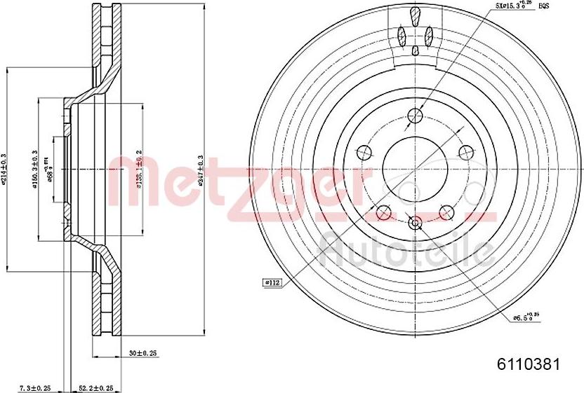 Metzger 6110381 - Disque de frein cwaw.fr