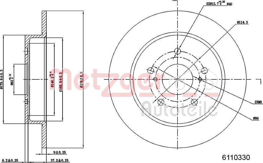 Metzger 6110330 - Disque de frein cwaw.fr