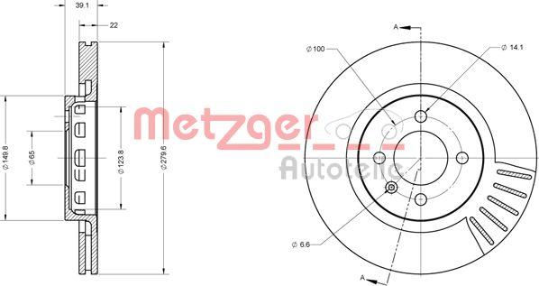 Metzger 6110337 - Disque de frein cwaw.fr