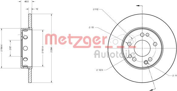 Metzger 6110325 - Disque de frein cwaw.fr