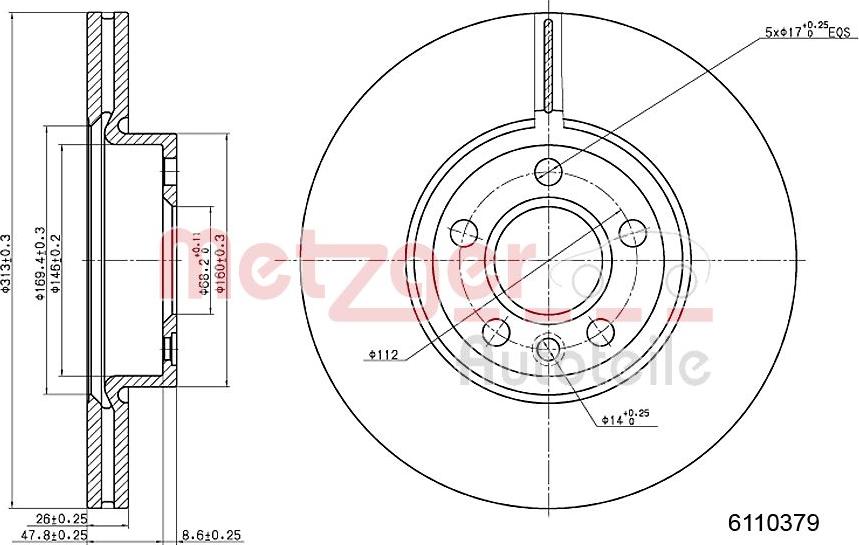 Metzger 6110379 - Disque de frein cwaw.fr