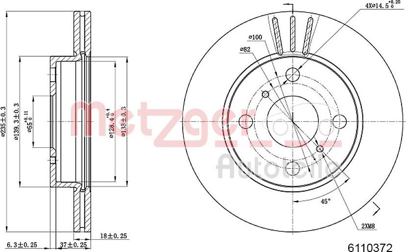 Metzger 6110372 - Disque de frein cwaw.fr