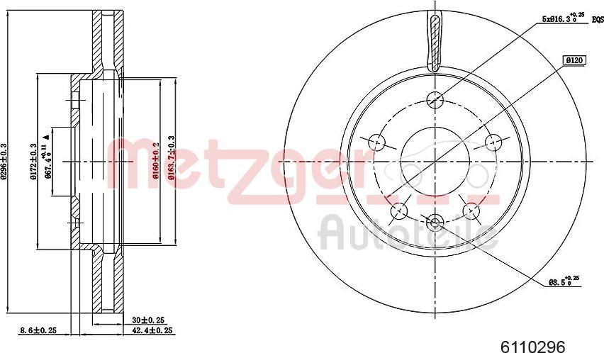 Metzger 6110296 - Disque de frein cwaw.fr