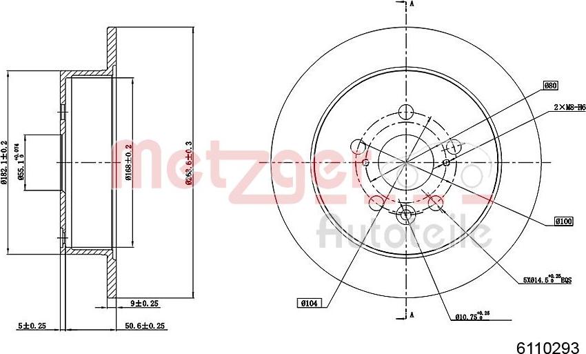 Metzger 6110293 - Disque de frein cwaw.fr