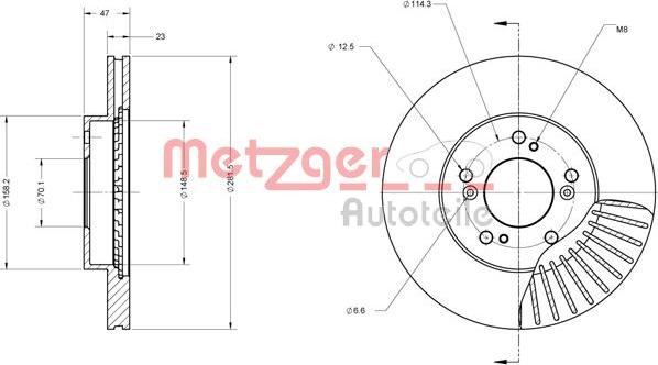 Metzger 6110249 - Disque de frein cwaw.fr