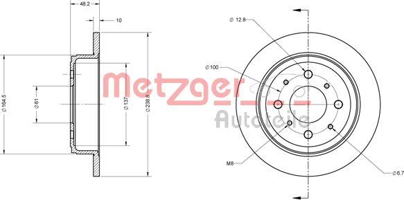 Metzger 6110244 - Disque de frein cwaw.fr