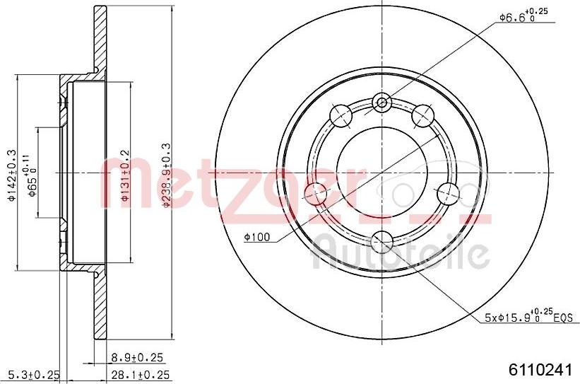 Metzger 6110241 - Disque de frein cwaw.fr