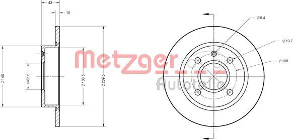 Metzger 6110243 - Disque de frein cwaw.fr