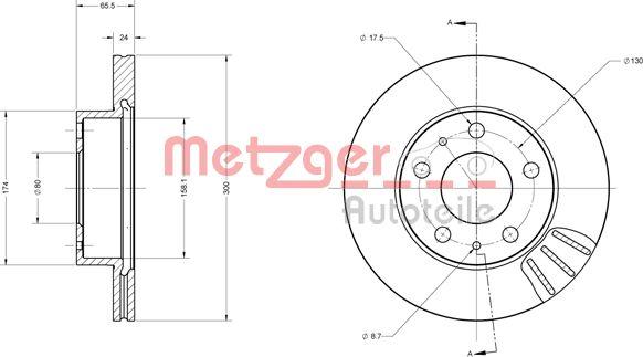 Metzger 6110252 - Disque de frein cwaw.fr