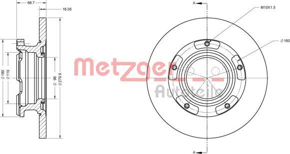 Metzger 6110205 - Disque de frein cwaw.fr