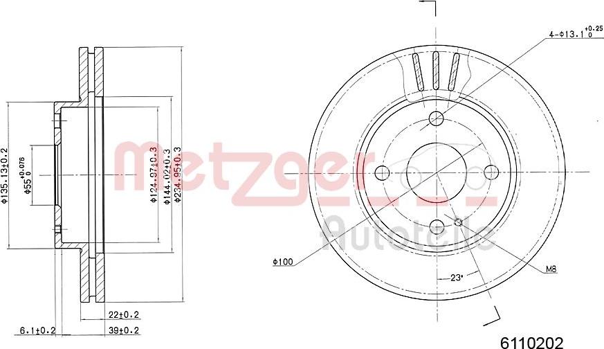 Metzger 6110202 - Disque de frein cwaw.fr