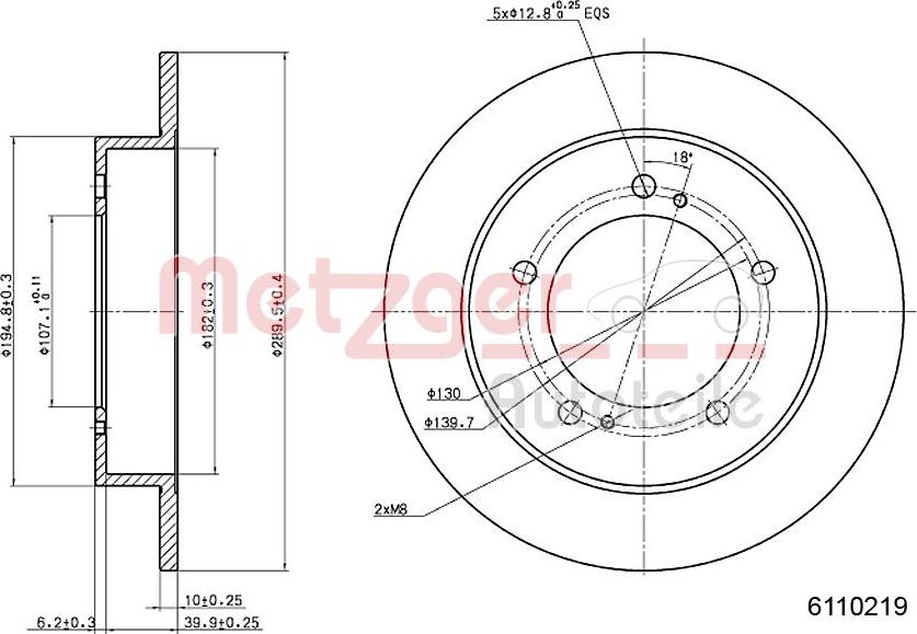 Metzger 6110219 - Disque de frein cwaw.fr