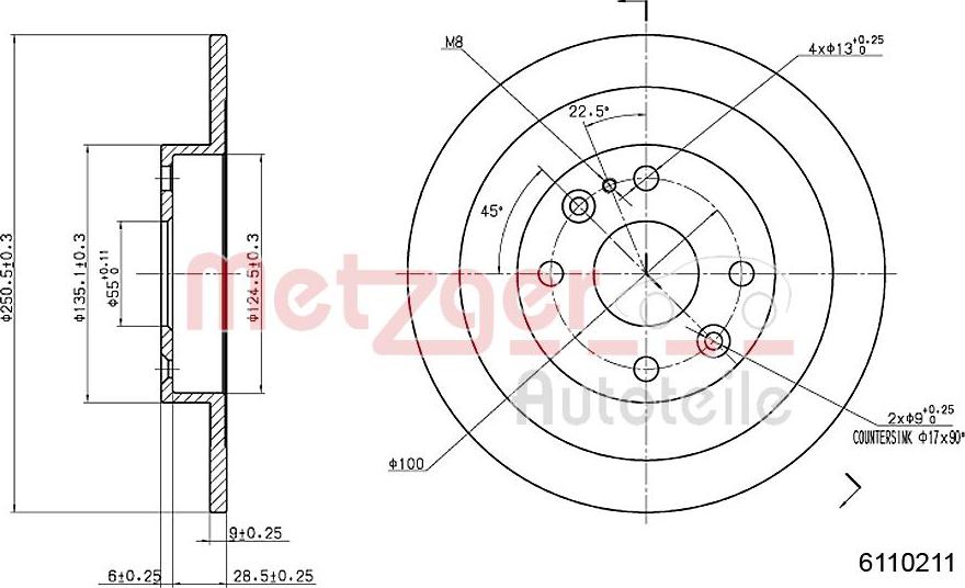 Metzger 6110211 - Disque de frein cwaw.fr