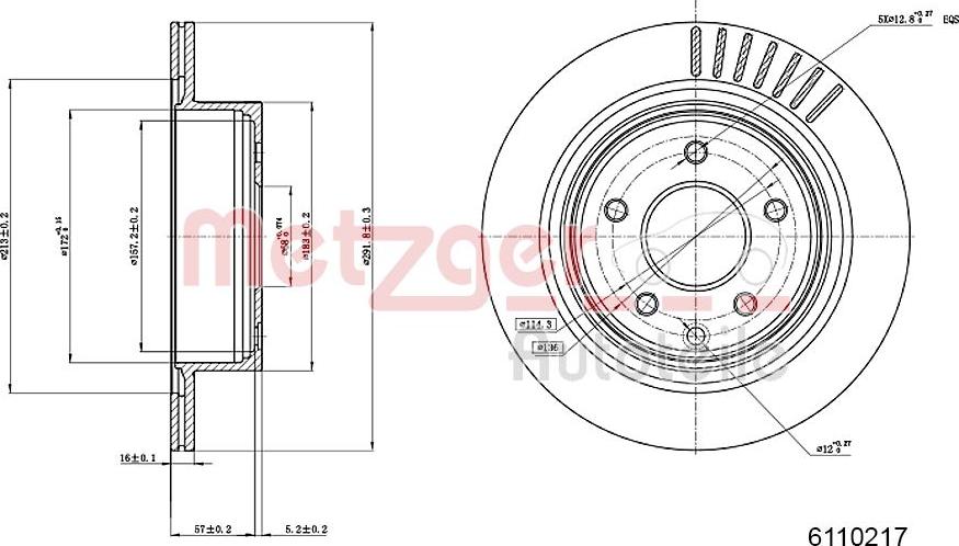 Metzger 6110217 - Disque de frein cwaw.fr