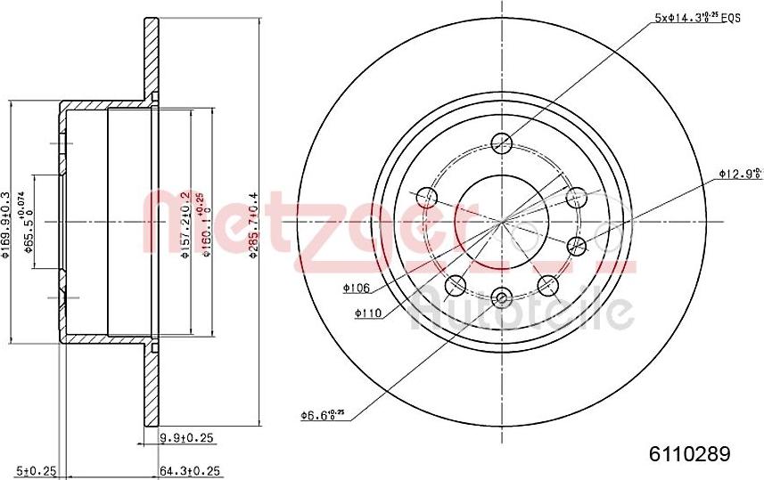 Metzger 6110289 - Disque de frein cwaw.fr