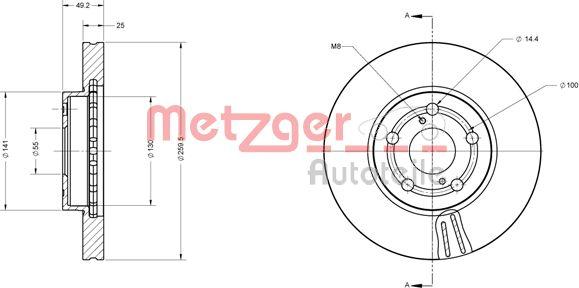 Metzger 6110280 - Disque de frein cwaw.fr