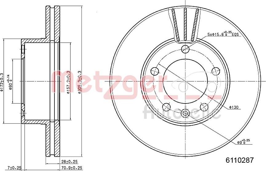 Metzger 6110287 - Disque de frein cwaw.fr