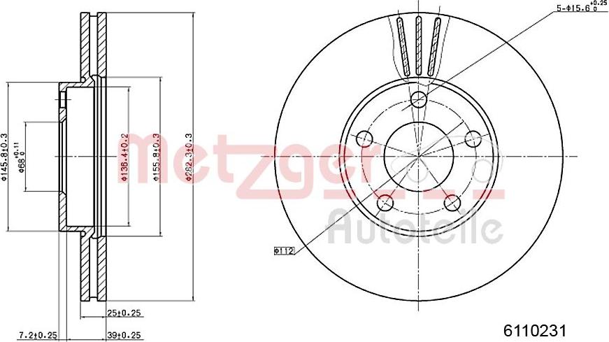 Metzger 6110231 - Disque de frein cwaw.fr