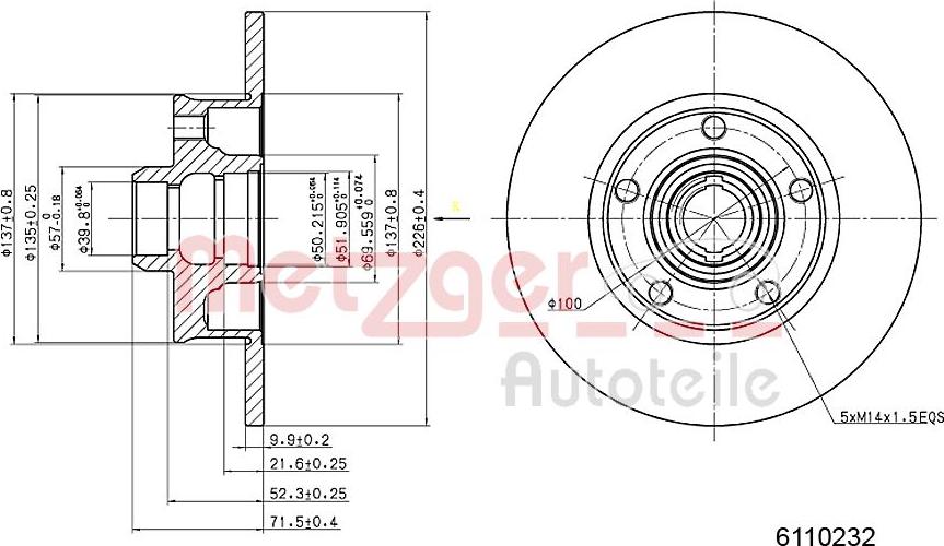 Metzger 6110232 - Disque de frein cwaw.fr