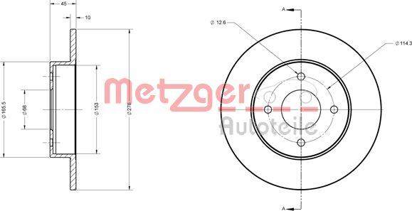 Metzger 6110220 - Disque de frein cwaw.fr