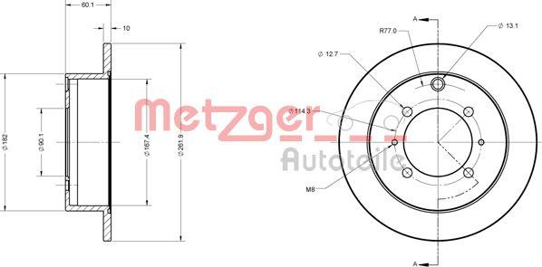 Metzger 6110221 - Disque de frein cwaw.fr