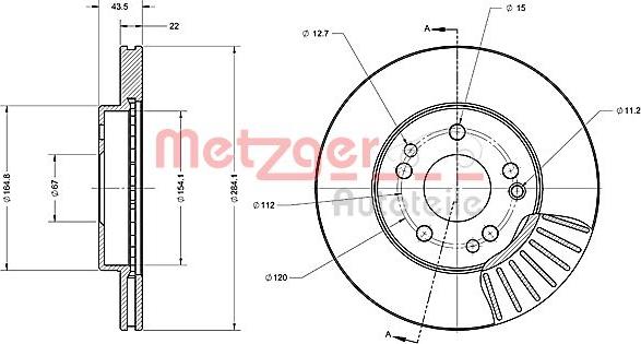 Metzger 6110223 - Disque de frein cwaw.fr