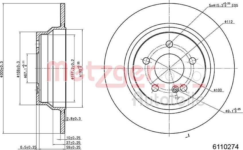 Metzger 6110274 - Disque de frein cwaw.fr