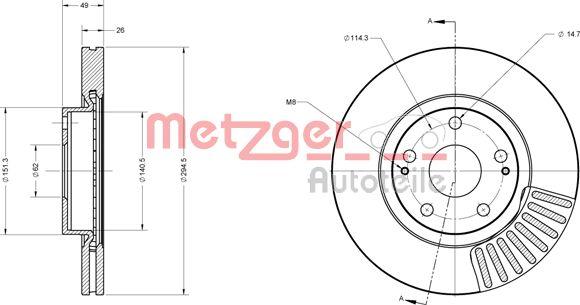 Metzger 6110276 - Disque de frein cwaw.fr