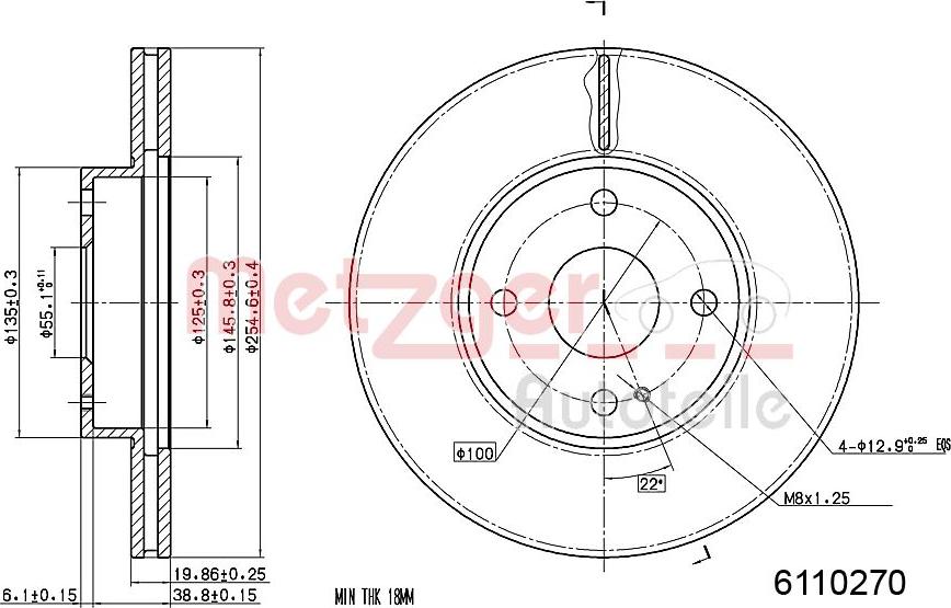 Metzger 6110270 - Disque de frein cwaw.fr