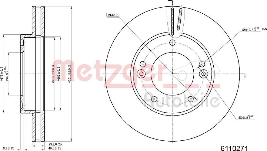 Metzger 6110271 - Disque de frein cwaw.fr