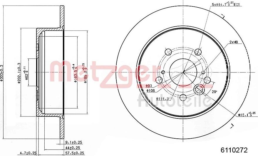 Metzger 6110272 - Disque de frein cwaw.fr