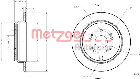 Metzger 6110791 - Disque de frein cwaw.fr