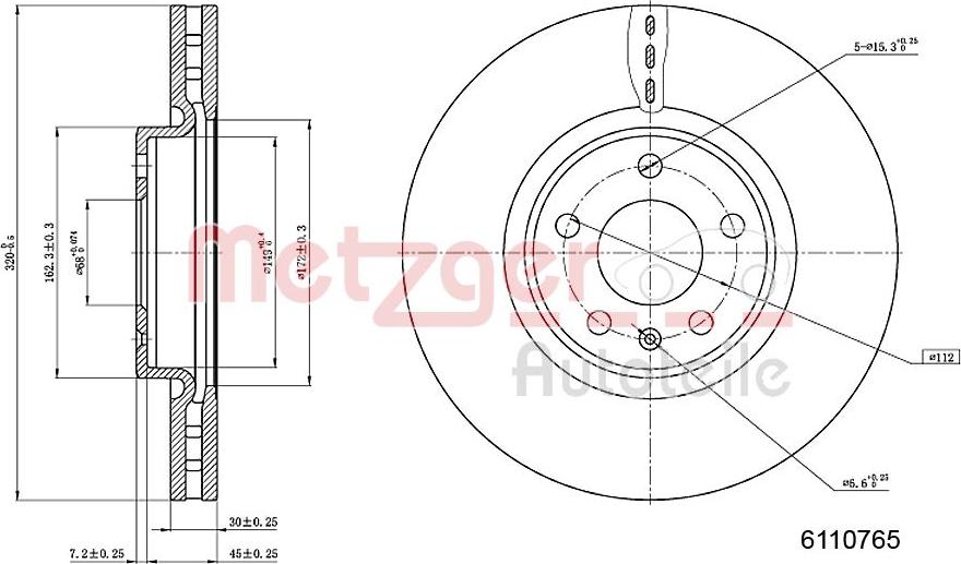 Metzger 6110765 - Disque de frein cwaw.fr