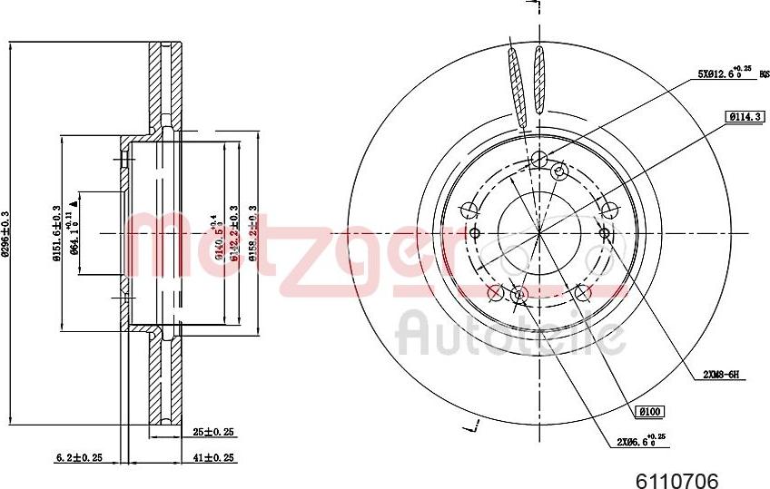 Metzger 6110706 - Disque de frein cwaw.fr