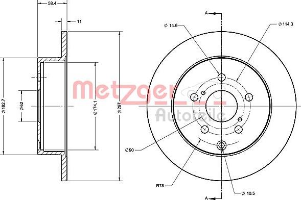 Metzger 6110700 - Disque de frein cwaw.fr