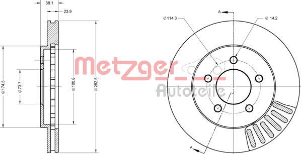 Metzger 6110708 - Disque de frein cwaw.fr