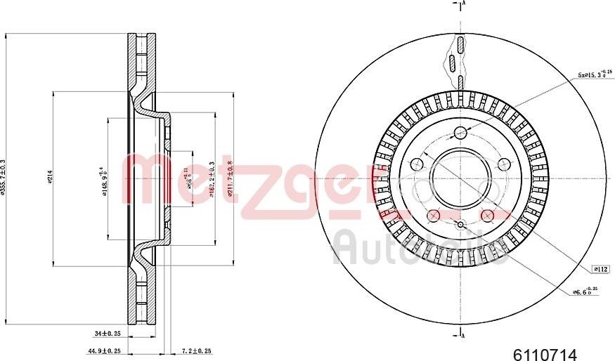 Metzger 6110714 - Disque de frein cwaw.fr