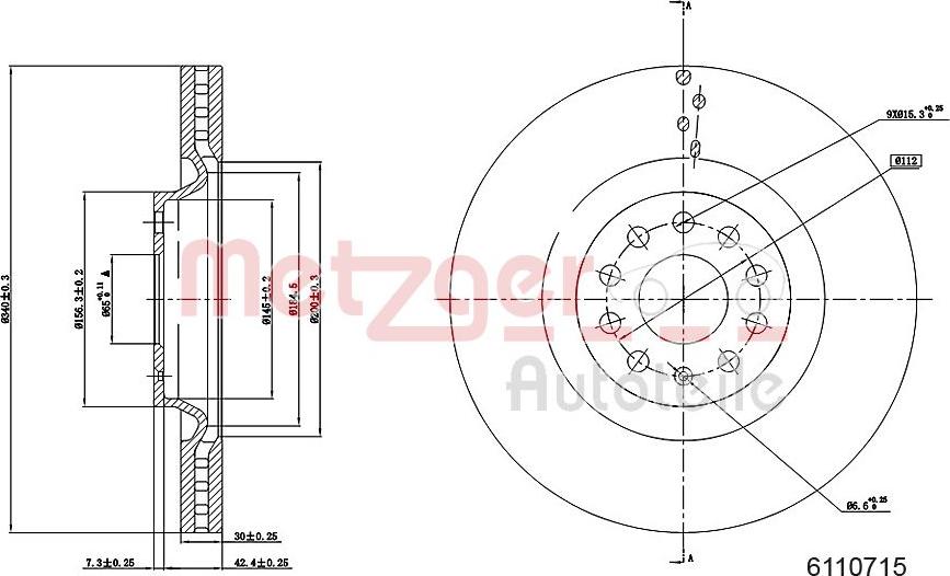 Metzger 6110715 - Disque de frein cwaw.fr