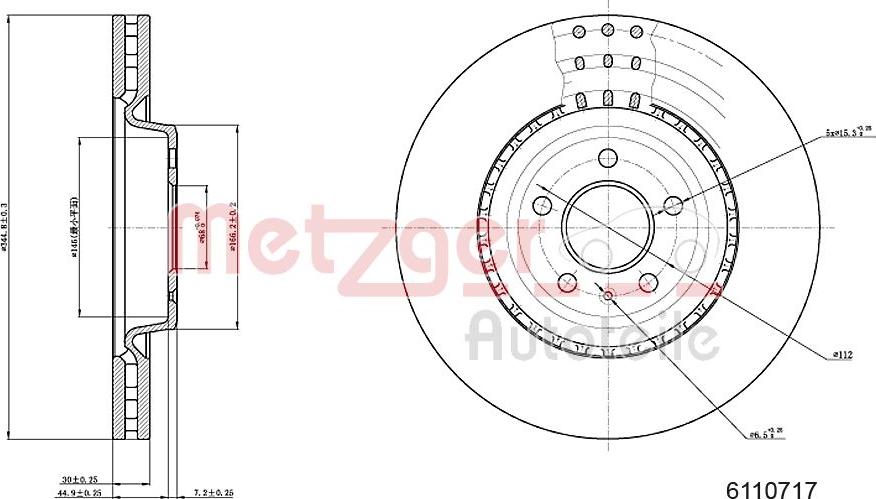 Metzger 6110717 - Disque de frein cwaw.fr