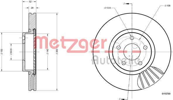 Metzger 6110789 - Disque de frein cwaw.fr