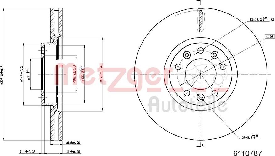 Metzger 6110787 - Disque de frein cwaw.fr