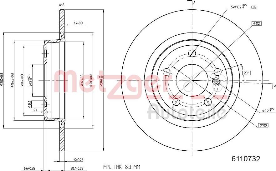 Metzger 6110732 - Disque de frein cwaw.fr