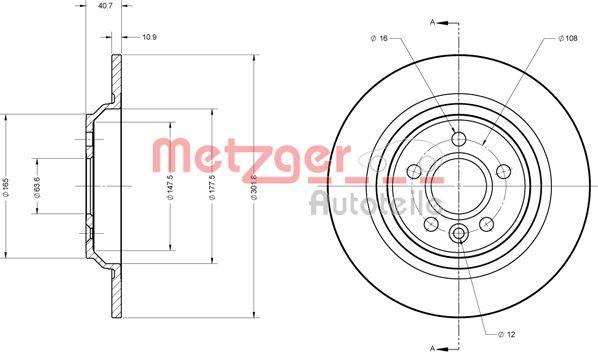 Metzger 6110728 - Disque de frein cwaw.fr