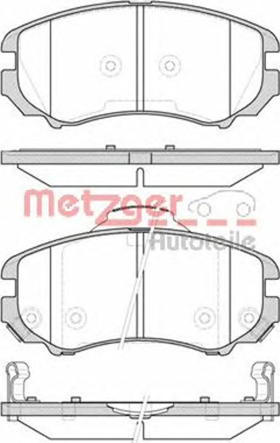 Metzger 095302 - Kit de plaquettes de frein, frein à disque cwaw.fr