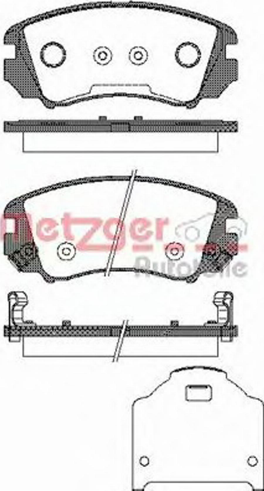 Metzger 095322 - Kit de plaquettes de frein, frein à disque cwaw.fr