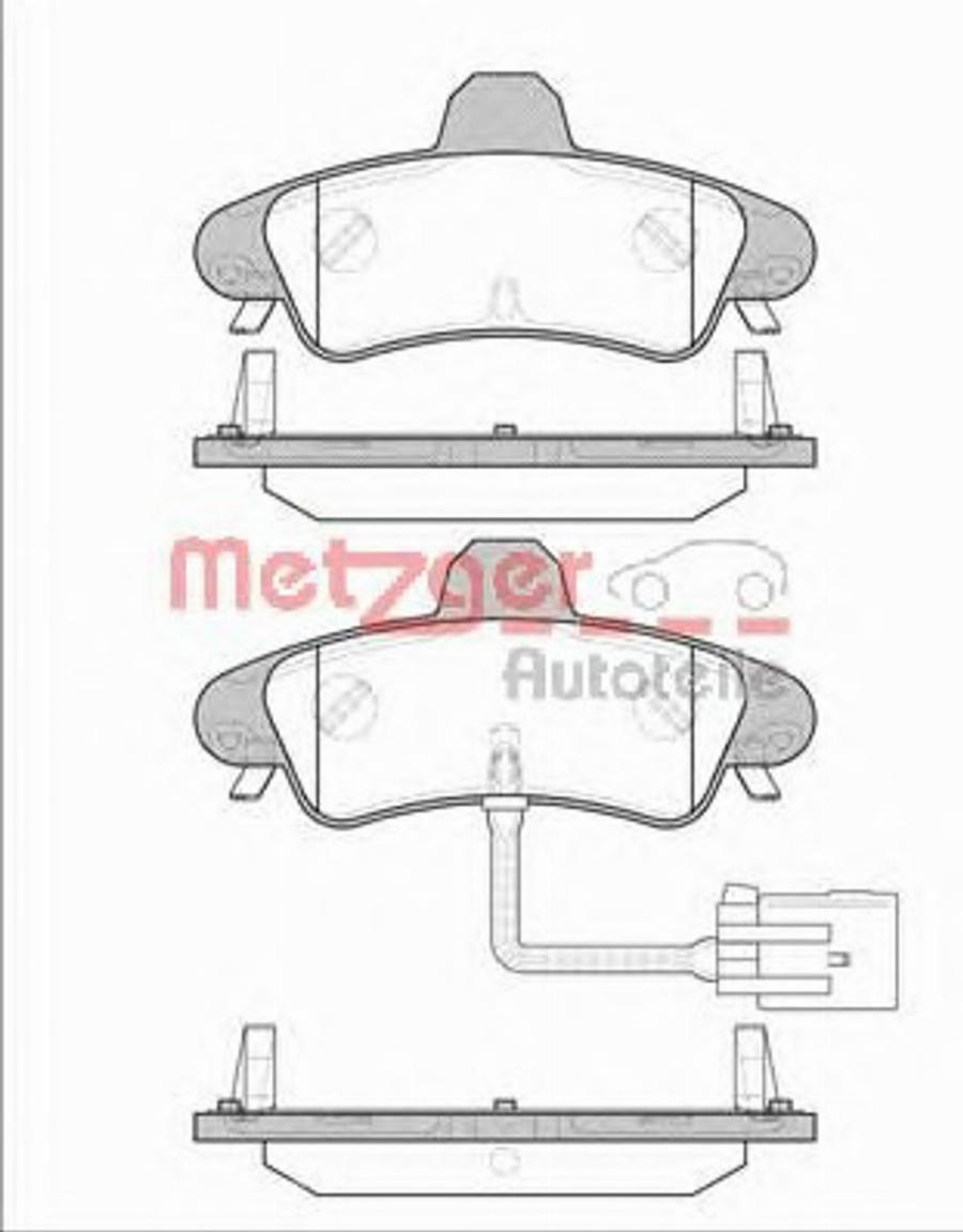 Metzger 043312 - Kit de plaquettes de frein, frein à disque cwaw.fr