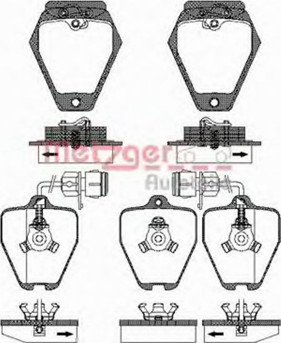 Metzger 050802 - Kit de plaquettes de frein, frein à disque cwaw.fr