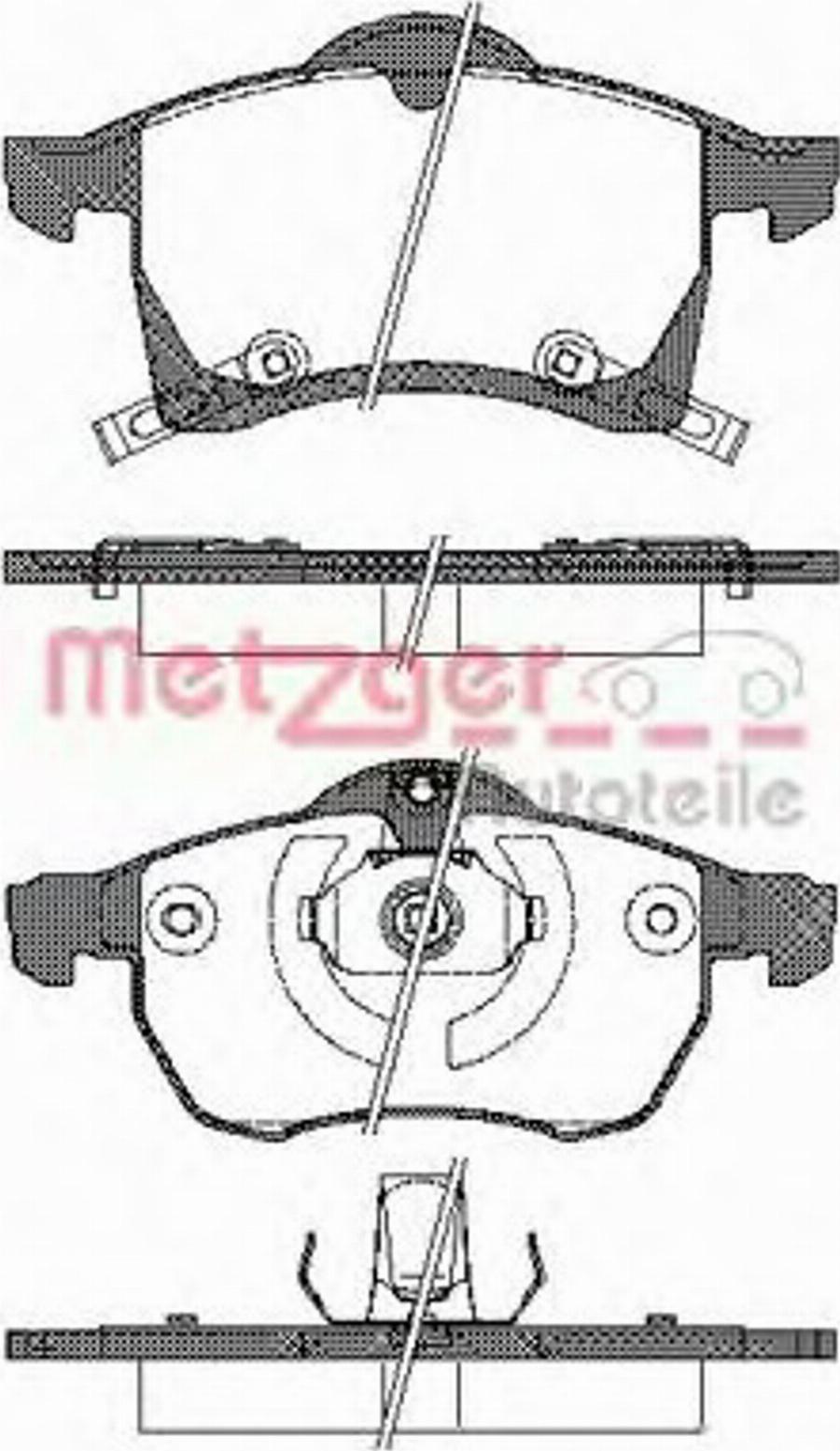 Metzger 068302 - Kit de plaquettes de frein, frein à disque cwaw.fr