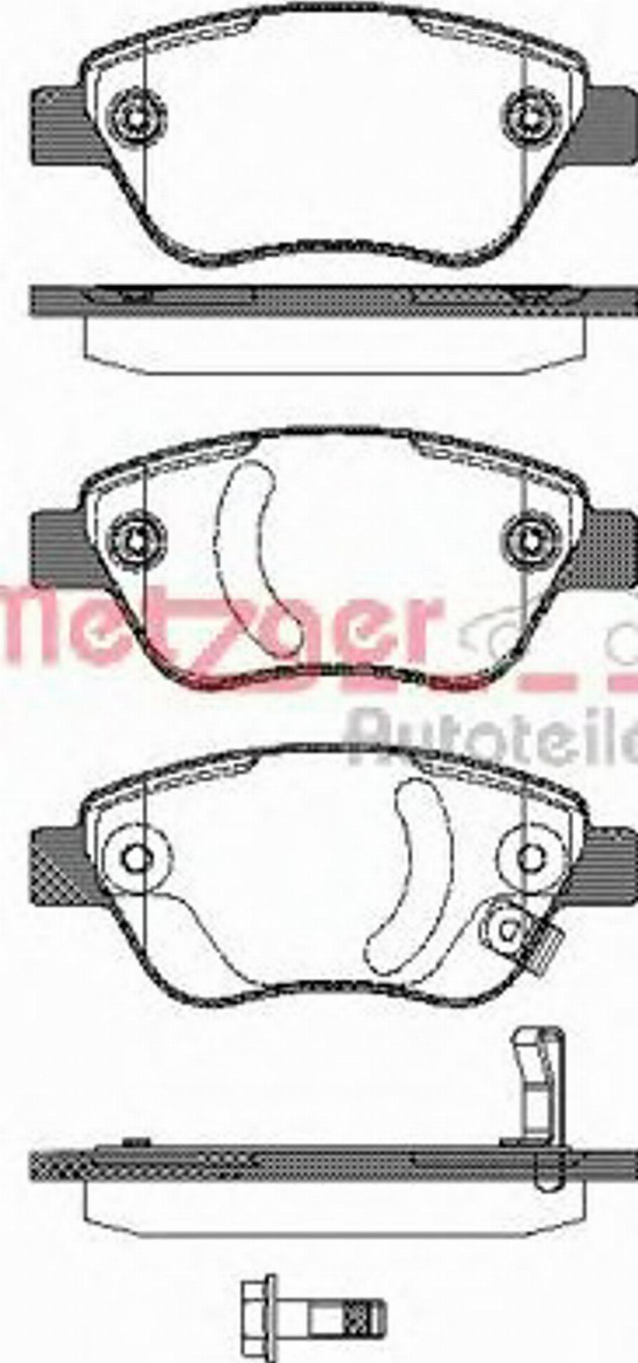 Metzger 085831 - Kit de plaquettes de frein, frein à disque cwaw.fr